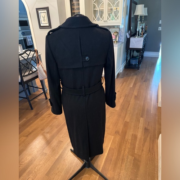 Banana Republic Black Wool Mid Length Wrap Trench Coat size M women’s - Picture 2 of 5